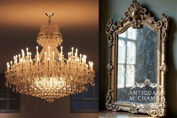 achat de lustres et miroir M. Chamois antiquaire